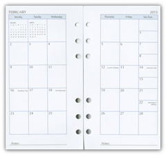 2015 monthly six hole refill insert pages