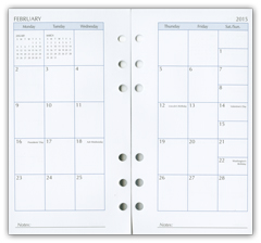 2015 monthly six hole refill insert pages