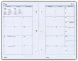 2015 monthly three hole refill pages